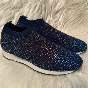 Carvela LoveBird Trainer Blue Fabric Sneakers